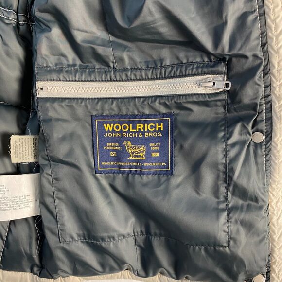 Woolrich Blizzard Parka Down Winter Jacket Hooded Puffer Women Beige Size‎ L - Picture 10 of 14